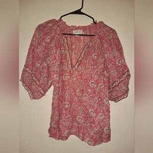 Velvet By Spencer And Graham Pink Floral Blouse